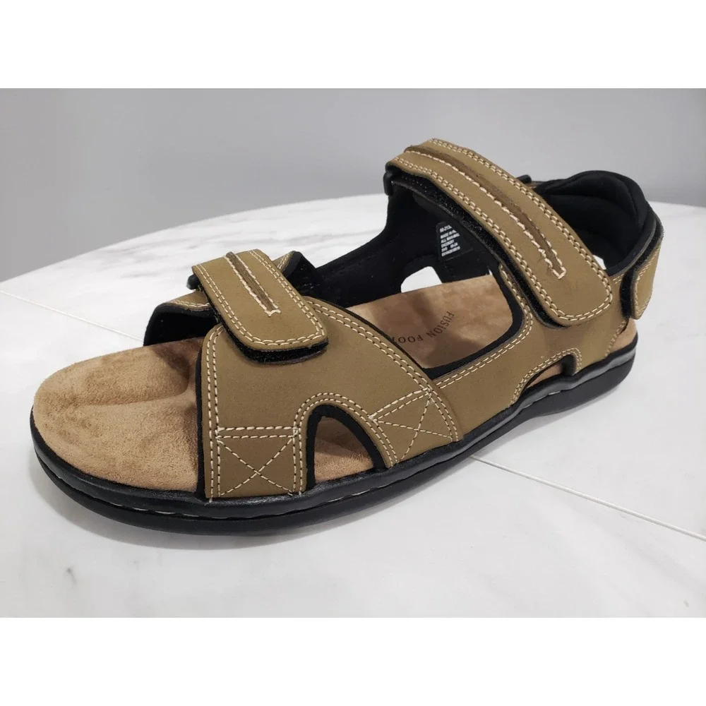 NEW 9 WIDE - Dockers fisherman ankle strap sandals‎ mens tan brown gorpcore dad